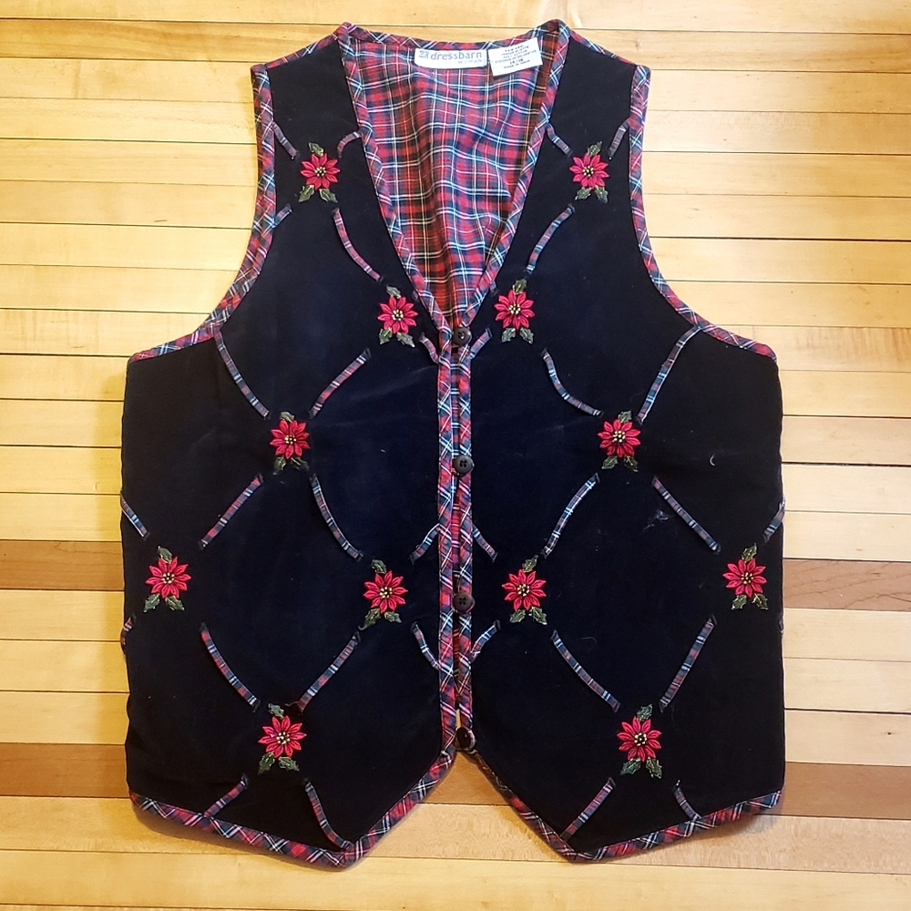 Vintage Holiday Vest, size 14/16